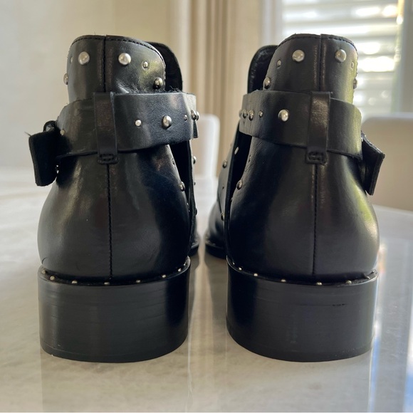 Halogen leathered studded cut out black ankle boots - Picture 4 of 11